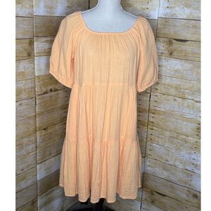 OLD NAVY OFF SHOULDER COTTON GAUZE CASUAL COASTAL VACATION RESORT SUMMER DRESS